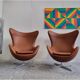 Pair of Arne Jacobsen Egg chairs by Fritz Hansen