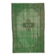 5x8 Dark Green Geometric Style Camouflage Vintage Rug, 155x238 Cm