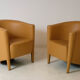 Paire de fauteuils cuir "Rich" par Antonio Citterio édition Moroso 1989