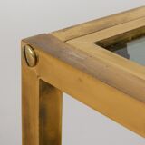 Mid-century italian brass bar cart with portable tray, 1960s