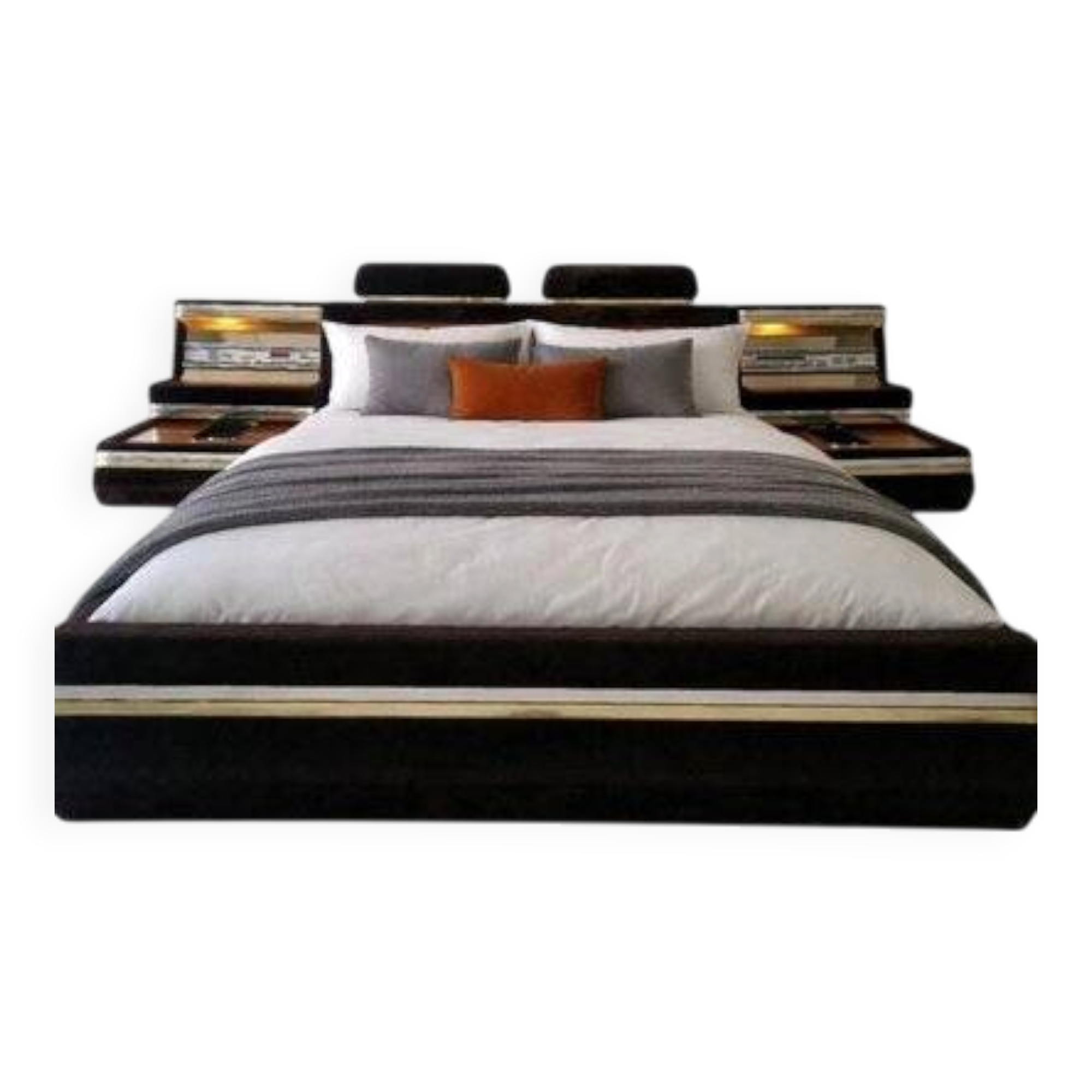 Vintage 1970s platform bed, futuristic style, Fratelli Proserpio.