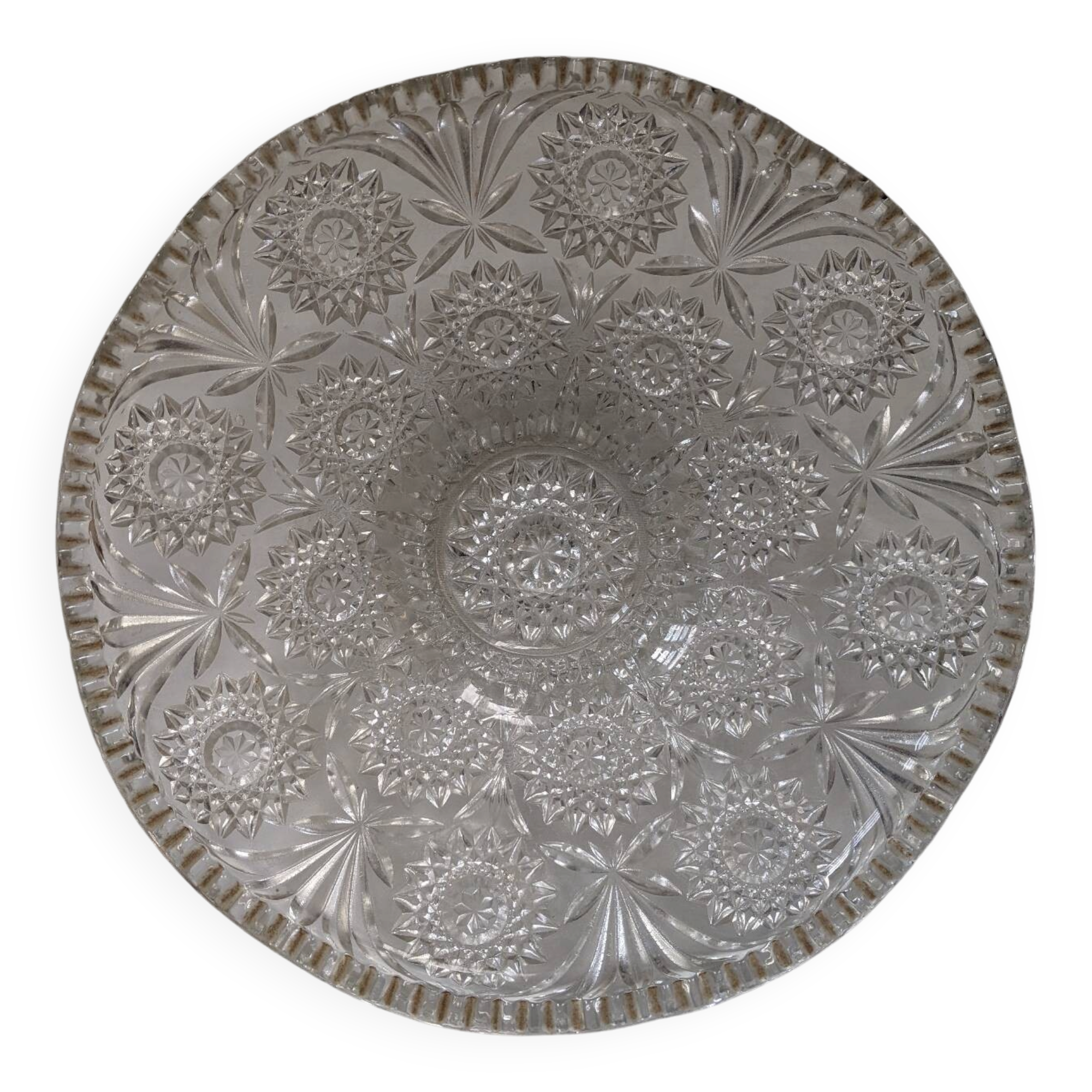 Cut glass fruit bowl