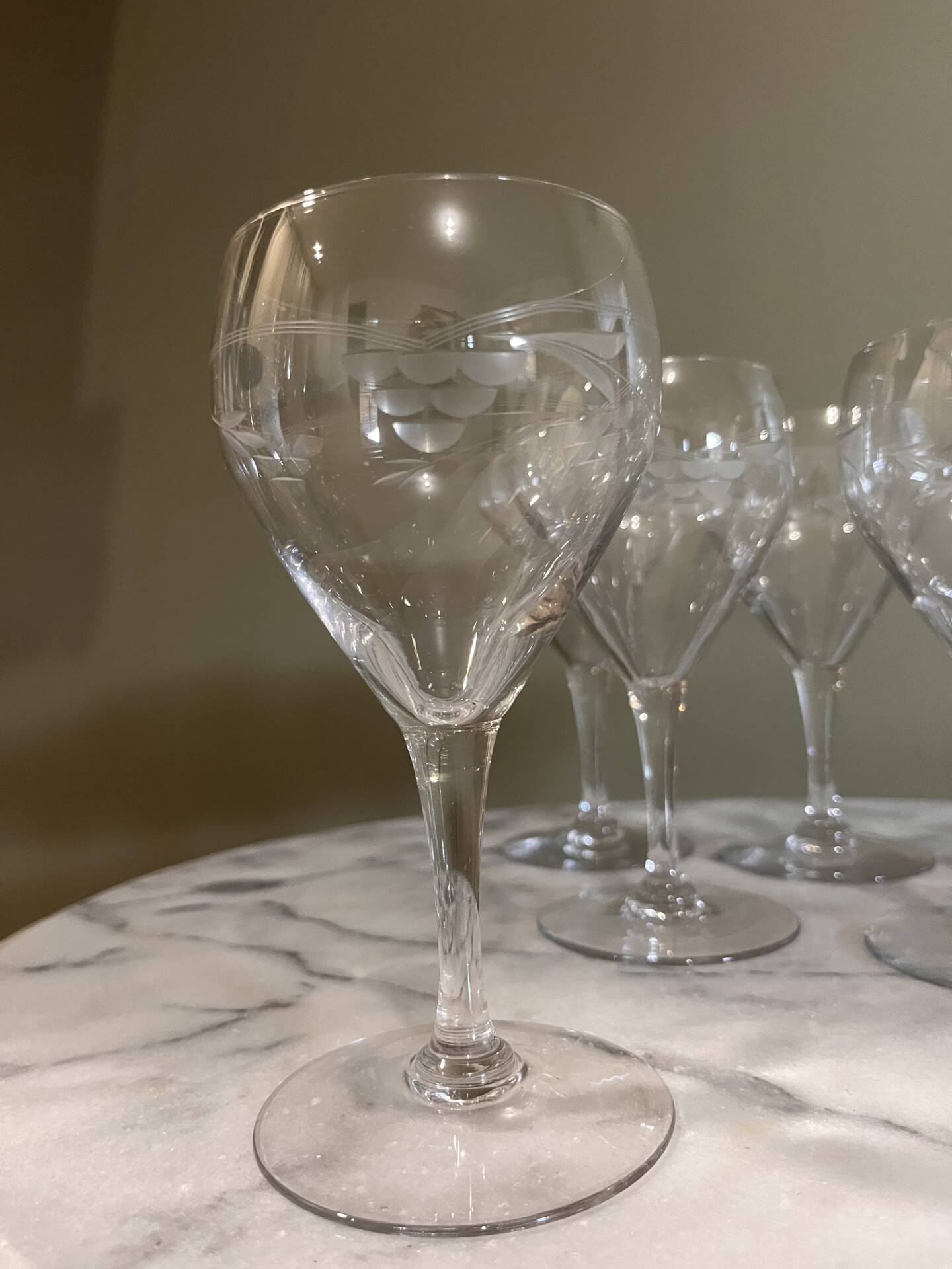 Antique engraved glasses
