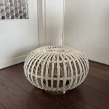 Mid Century Italian rattan bamboo Margherita Ottoman by Franco Albini