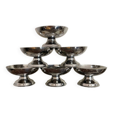 6 stainless steel ice cream bowls