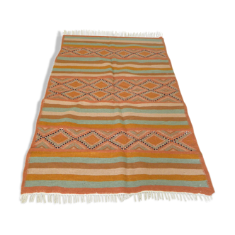 Tapis kilim rug berbère boho motif géométrique ethnique 210x125cm