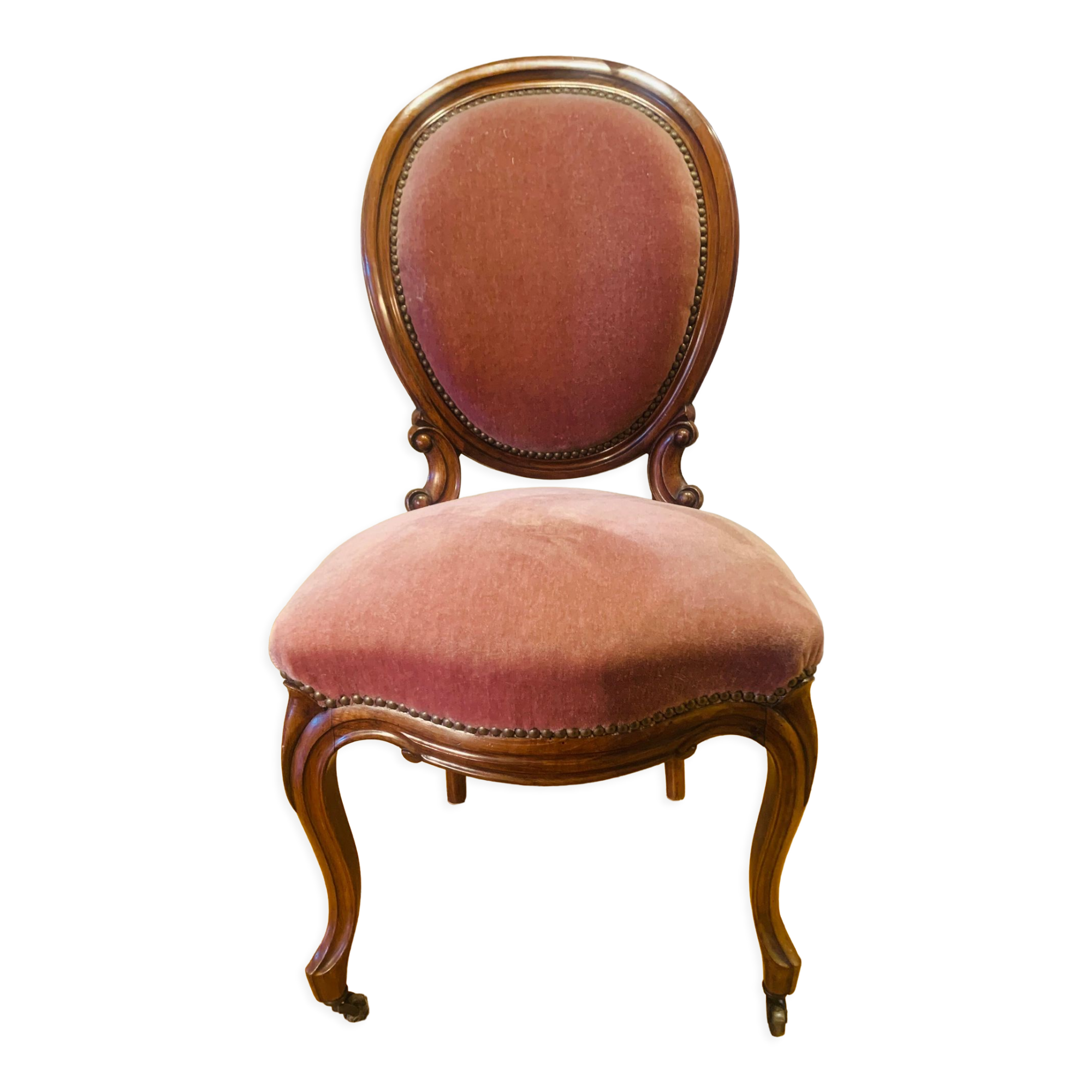 Pair of Napoleon III medallion chairs