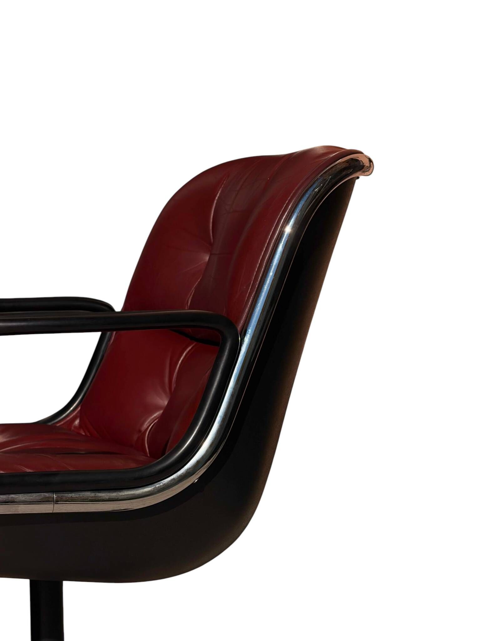 Charles Pollock Executive Chair for Knoll, burgundy leather