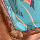 Plateau vintage en plastique et rotin