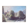 HST painting "Country part with bell tower" signed 19th century