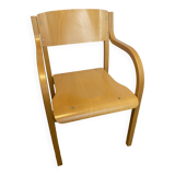 Beech armchair in curved wood