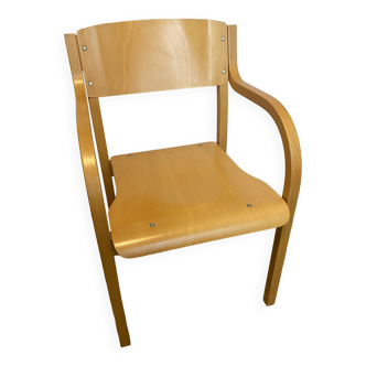 Fauteuil hêtre en bois courvé