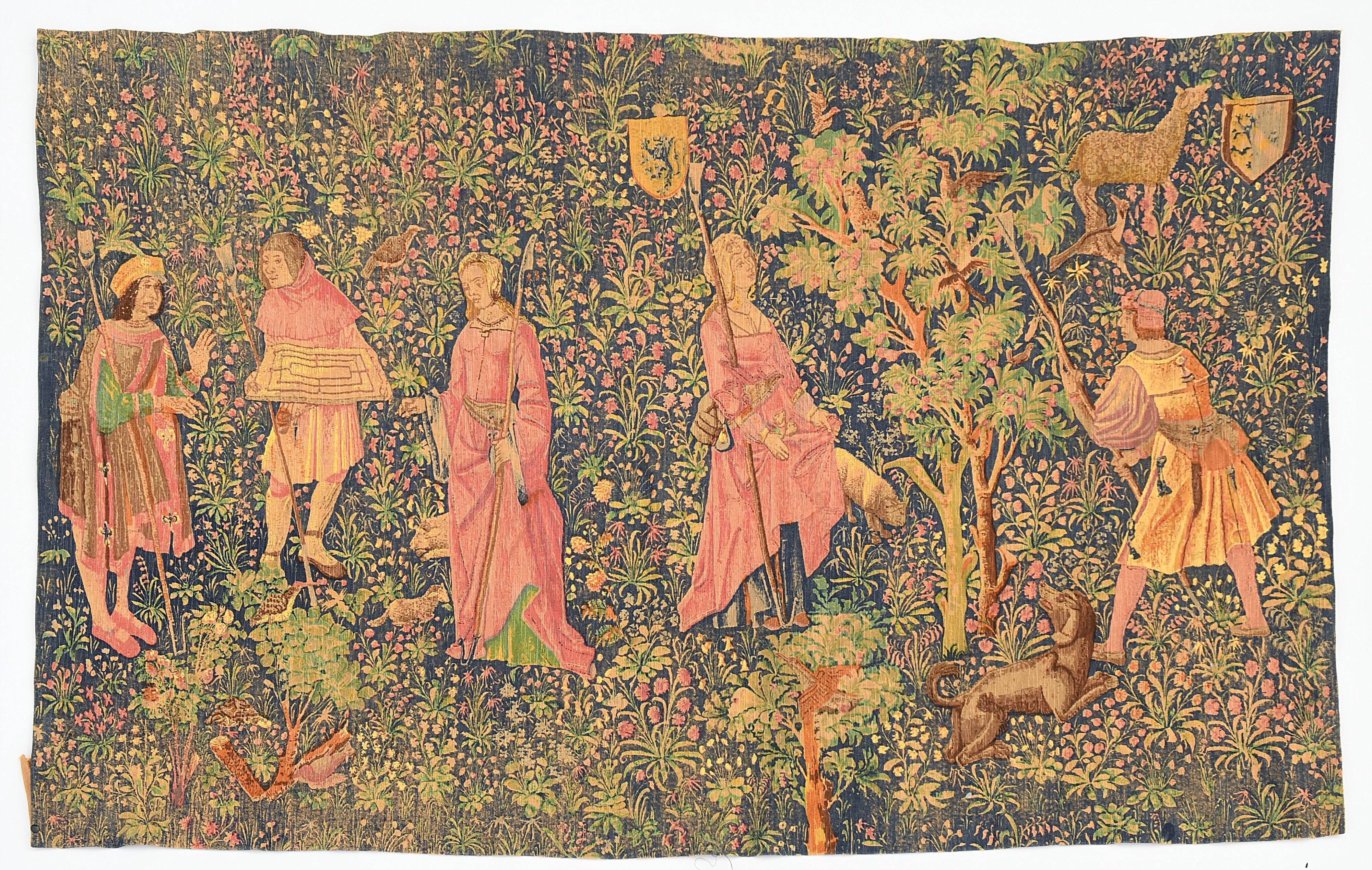 Tapisserie au point d'halluin atelier Jules Pansu de style médiéval