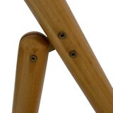 Chaise pliante minimaliste en bois et cannage, années 80