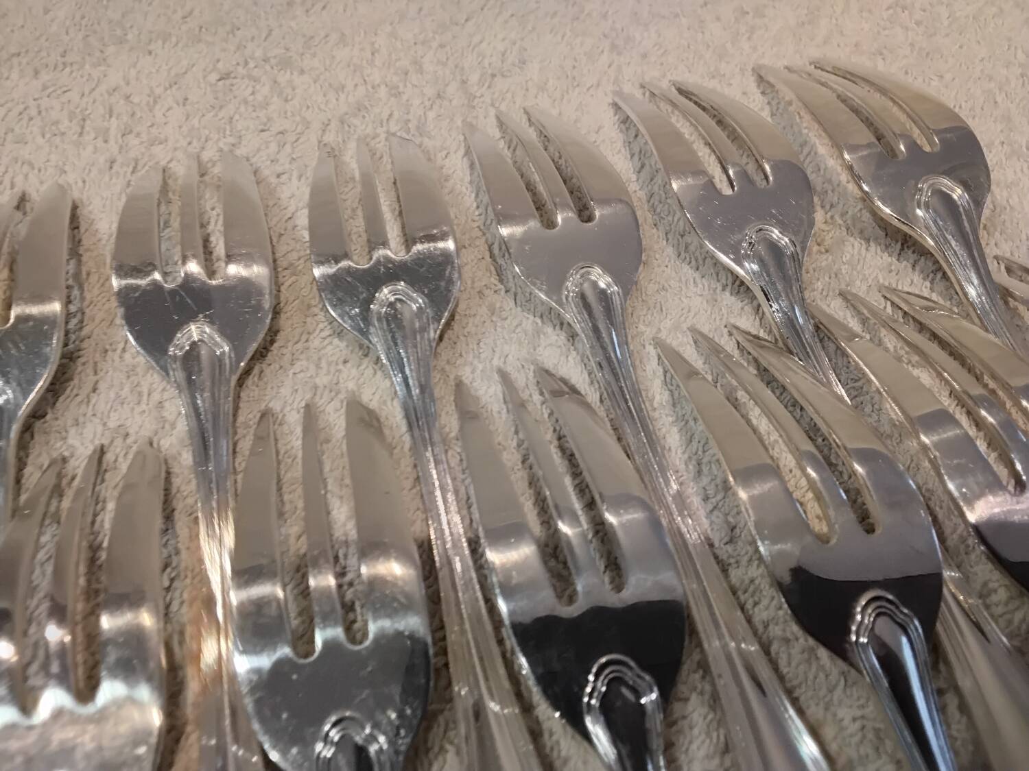 12 silver-plated metal cake forks by Christofle Spatours