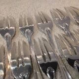 12 silver-plated metal cake forks by Christofle Spatours