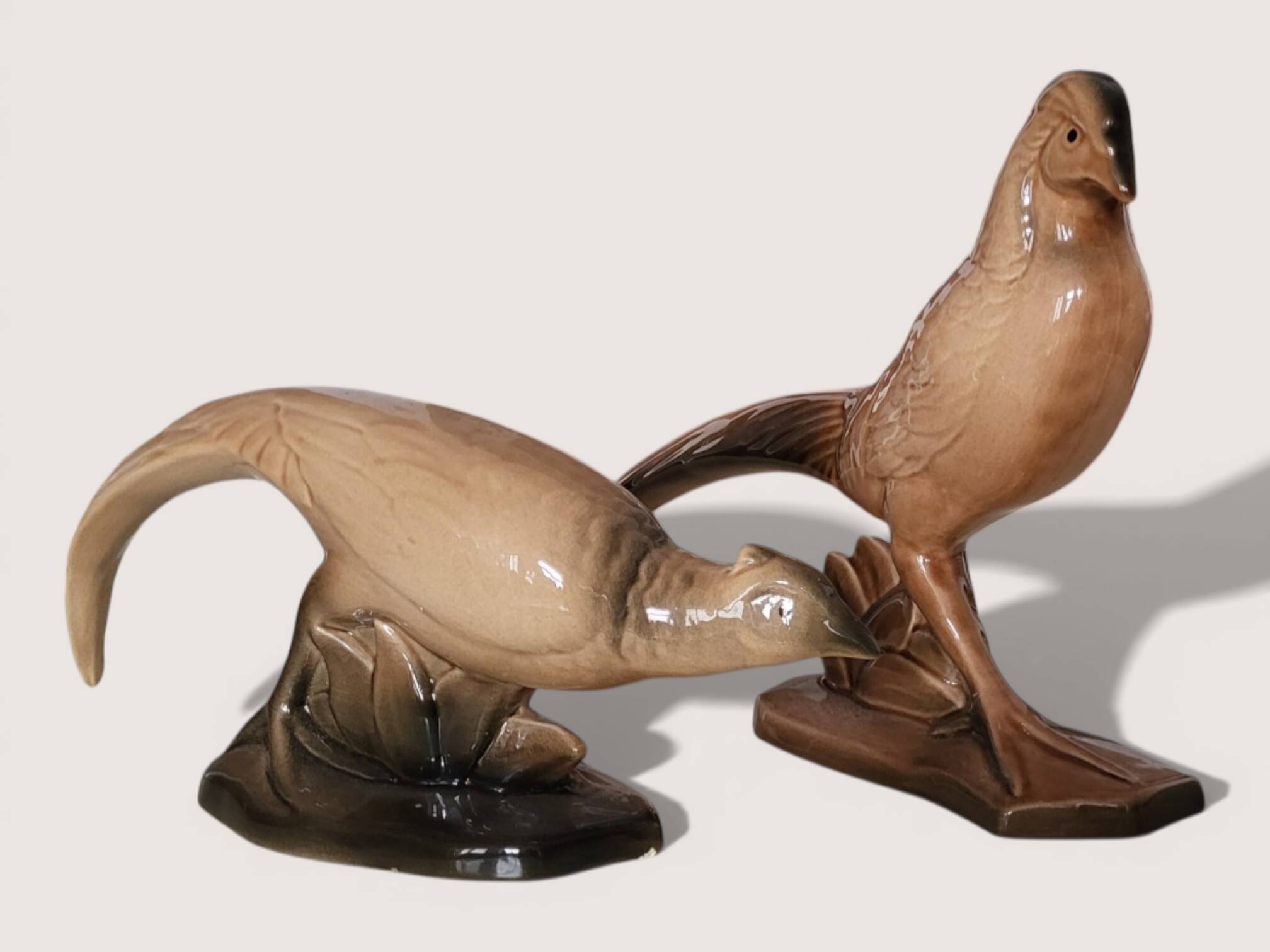 Pair of ceramic pheasants