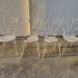 Garden furniture table with 2 armchairs and 2 chairs