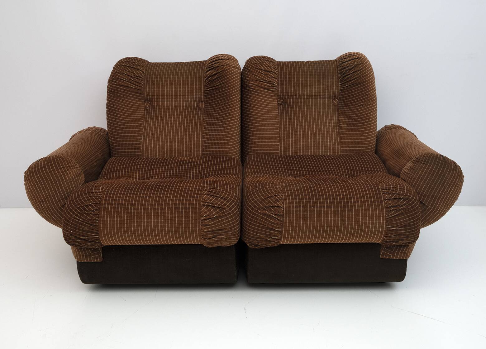 Space Age Italian Velvet Modular Sofa, 1970s