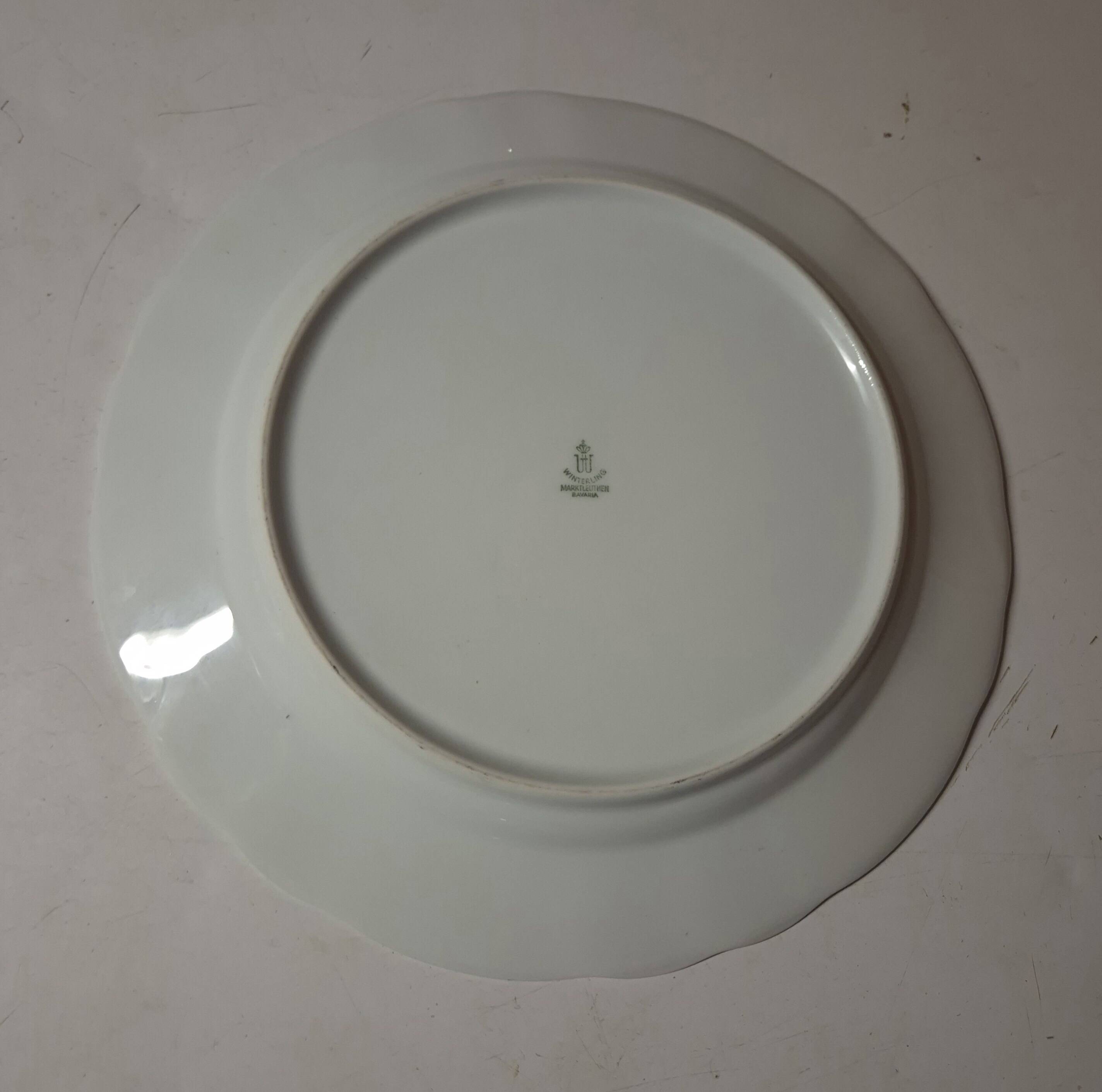 Fine porcelain dinner plate with blue flower, Winterling, Markletheuthen Bavaria