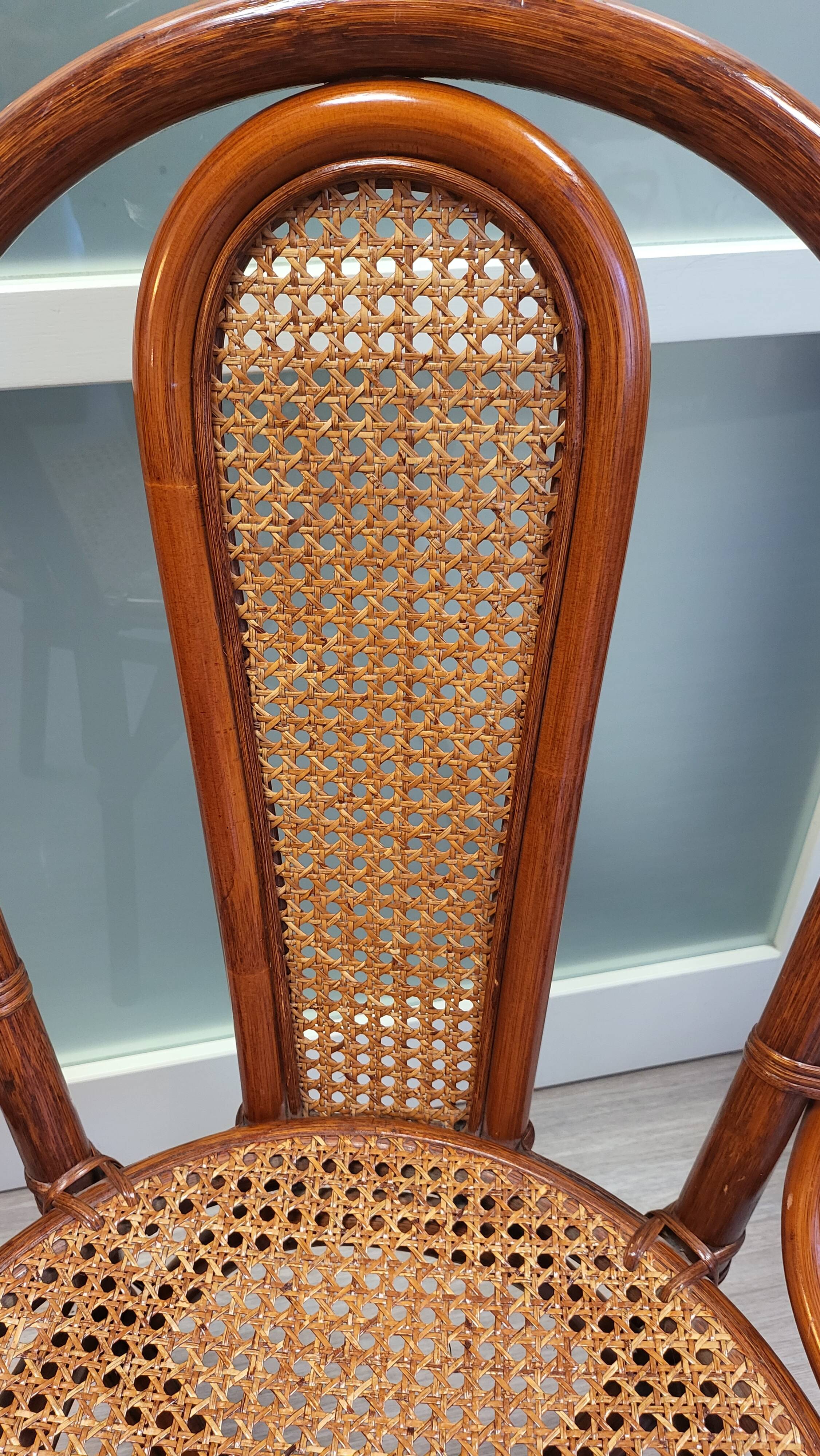 Vintage rattan and cane bistro chair