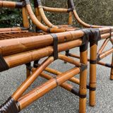 4 bamboo chairs and cannage