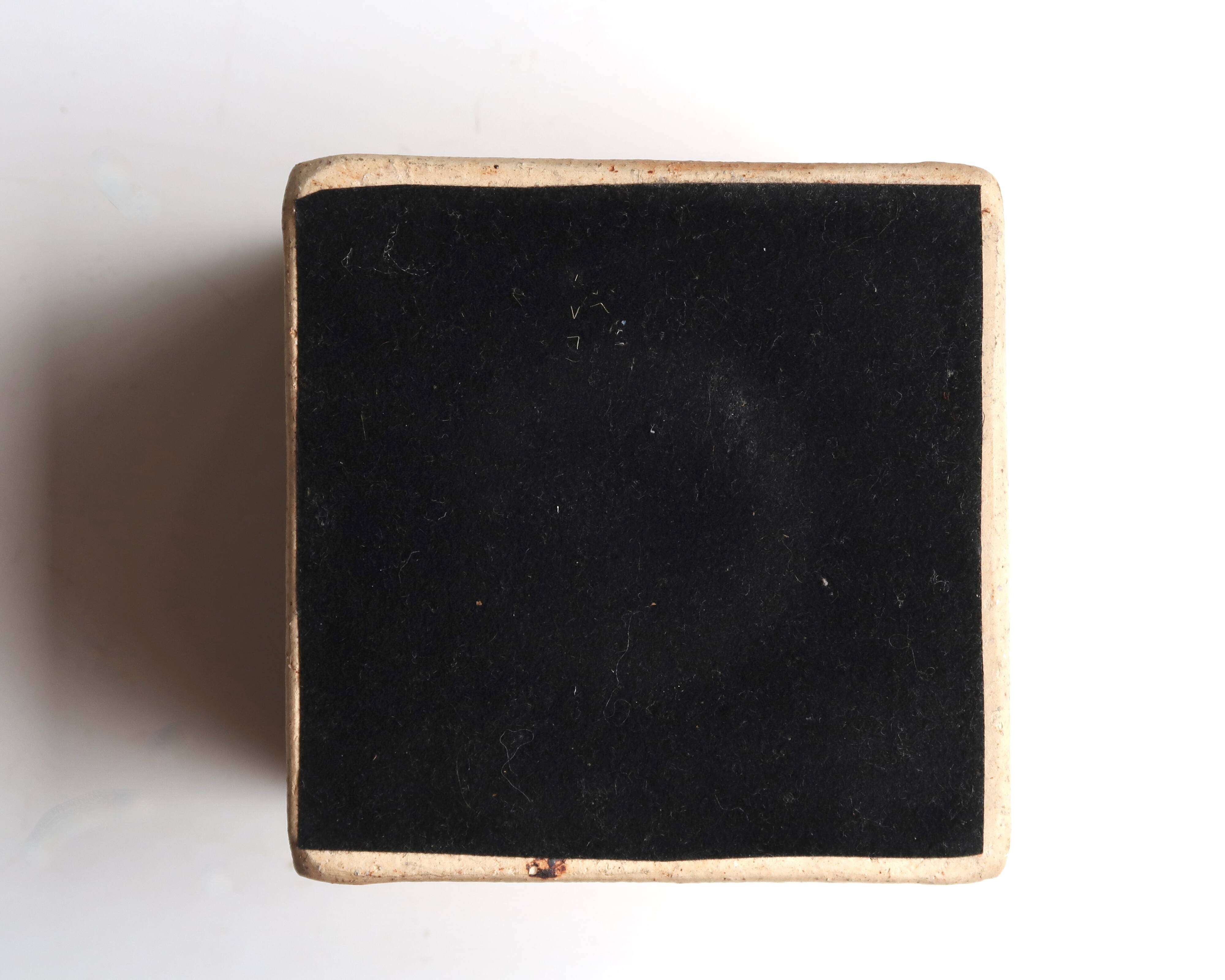 Ceramic cube candle holder by Raymonde Leduc, Vallauris, 1960s