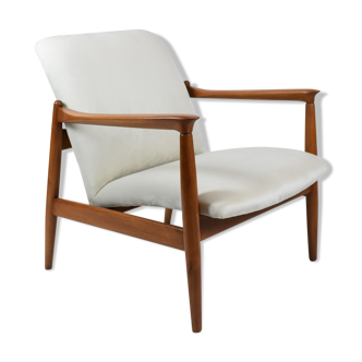 Vintage armchair type gfM-64 from E.Homa, 60s, silver velvet