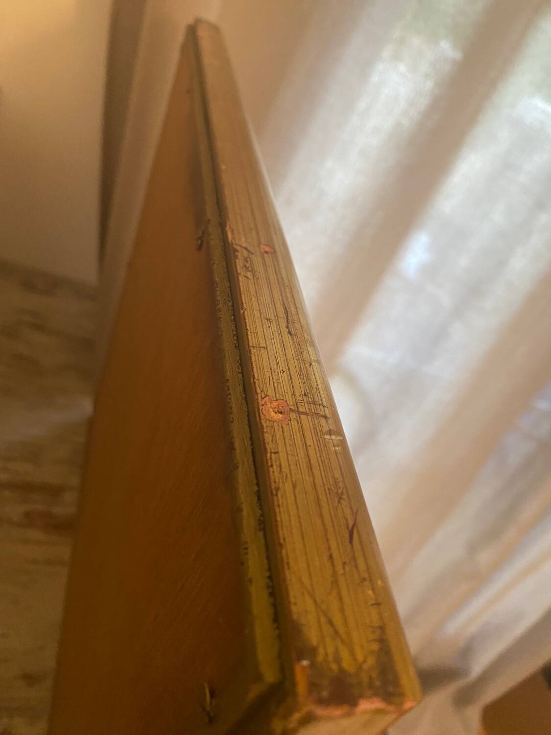 Large and old wooden mirror