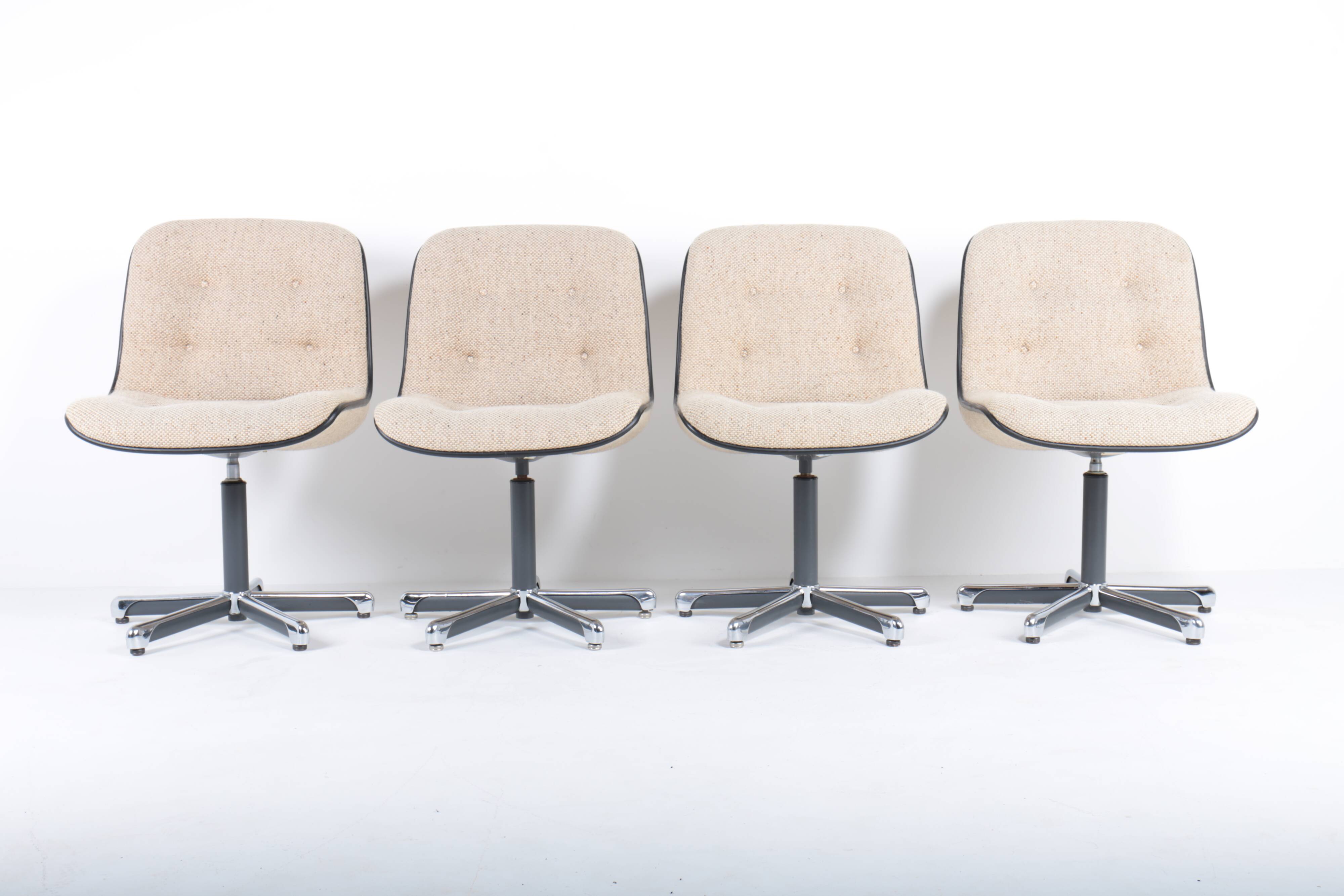 Set of 4 Strafor 451 armchairs by Randall Buck, 1970s