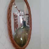 Oval wicker mirror 38 cm