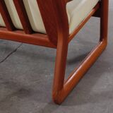 Canapé vintage 2 places Holstebro en teck, design danois du milieu du siècle