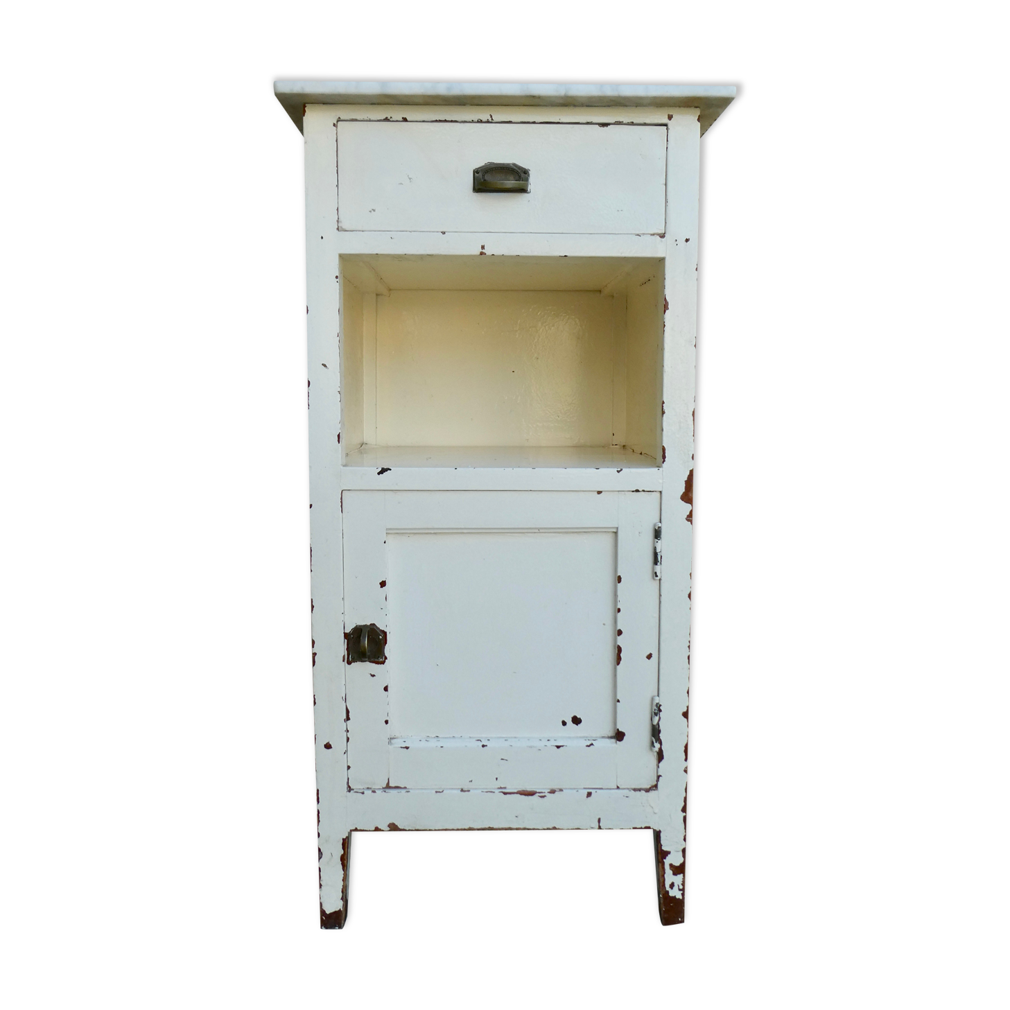 Bedside, wooden nightstand, clinic in Switzerland, 30s-40s