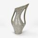 Large asymmetrical vase Vallauris pearl grey and enamelled orange
