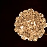 Mid Century Czech Crystal Glass Table Lamp, 1970s Chrome Base