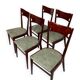 Chaises de salle à manger en bois de hêtre aux tons verts, années 1950