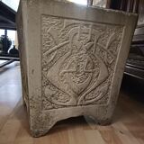 Big Concrete Planter early XX th, with Art Nouveau motif