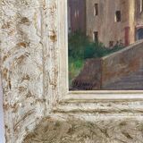 Old painting, landscape signed Lemoine, dated 1951