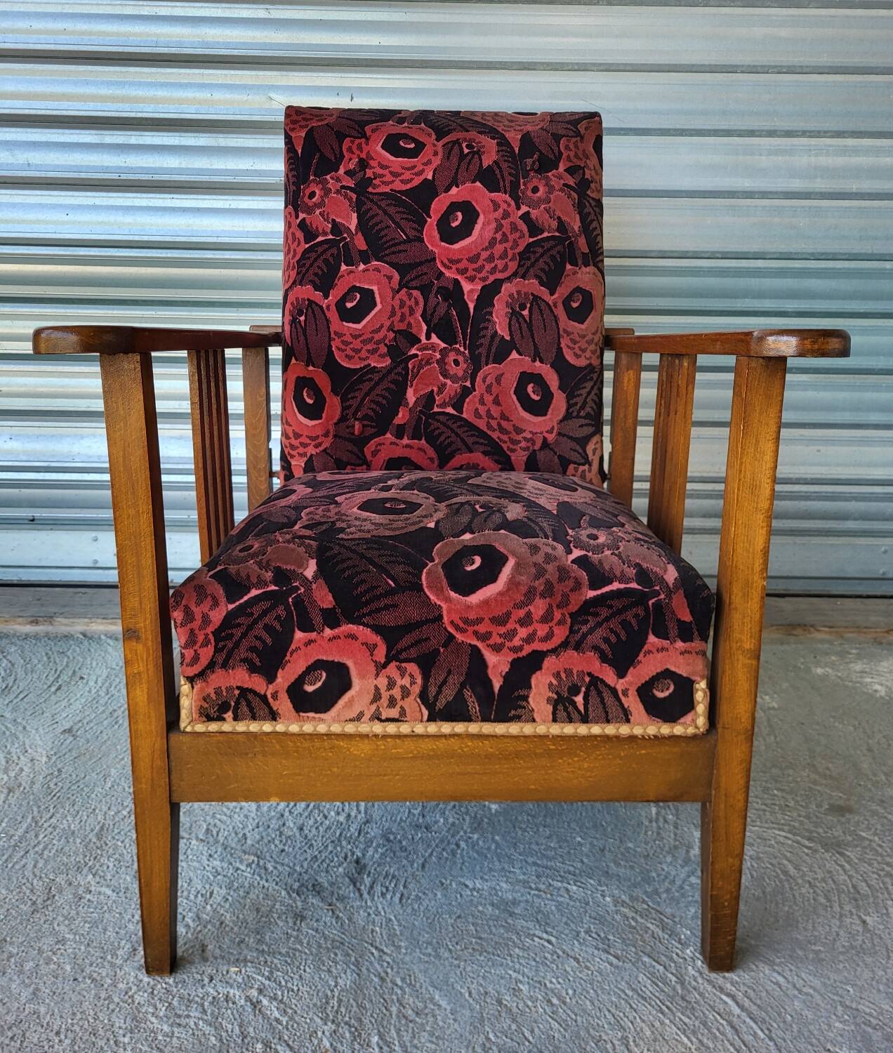 Authentic old vintage reclining relax armchair in very good condition