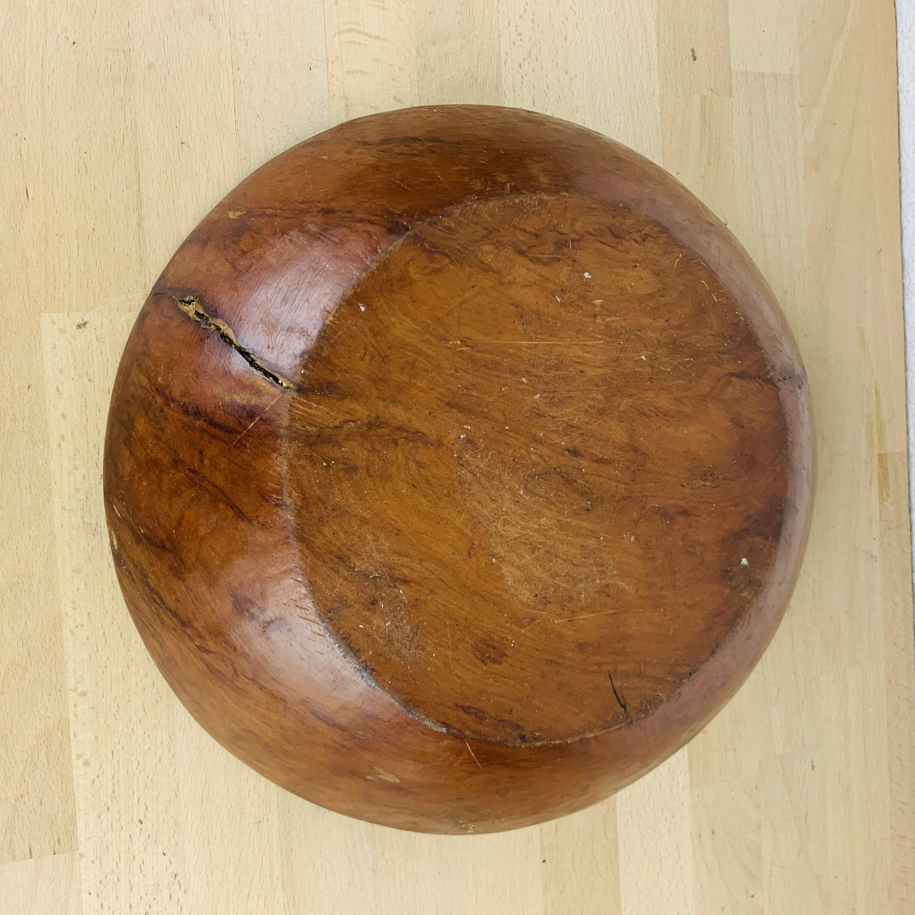 Empty fruit bowl pocket olive wood