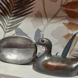 Box duck trinket pewter / brass vintage - 1970/1980