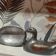 Box duck trinket pewter / brass vintage - 1970/1980