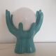 Ceramic and opaline lamp forming two hands, 1970s