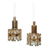 Vintage Palwa suspensions in brass & crystal