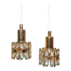 Suspensions Vintage Palwa en laiton & cristal