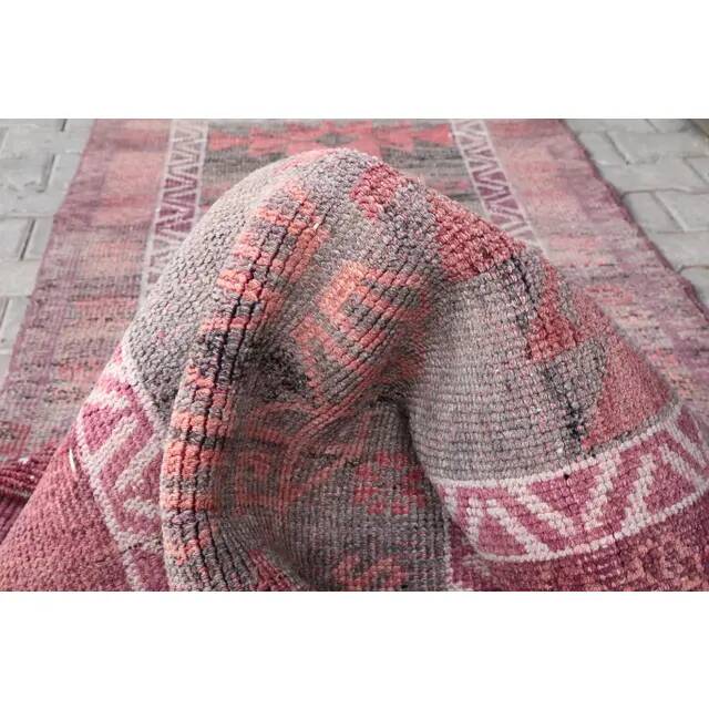 1960's Vintage Turkish Hand-Knotted Hallway Runner 91x354