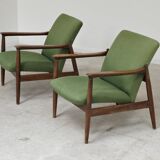 Pair of green GMF 64 armchairs by
Edmund Homa, Poland, 1960s
