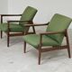 Pair of green GMF 64 armchairs by
Edmund Homa, Poland, 1960s