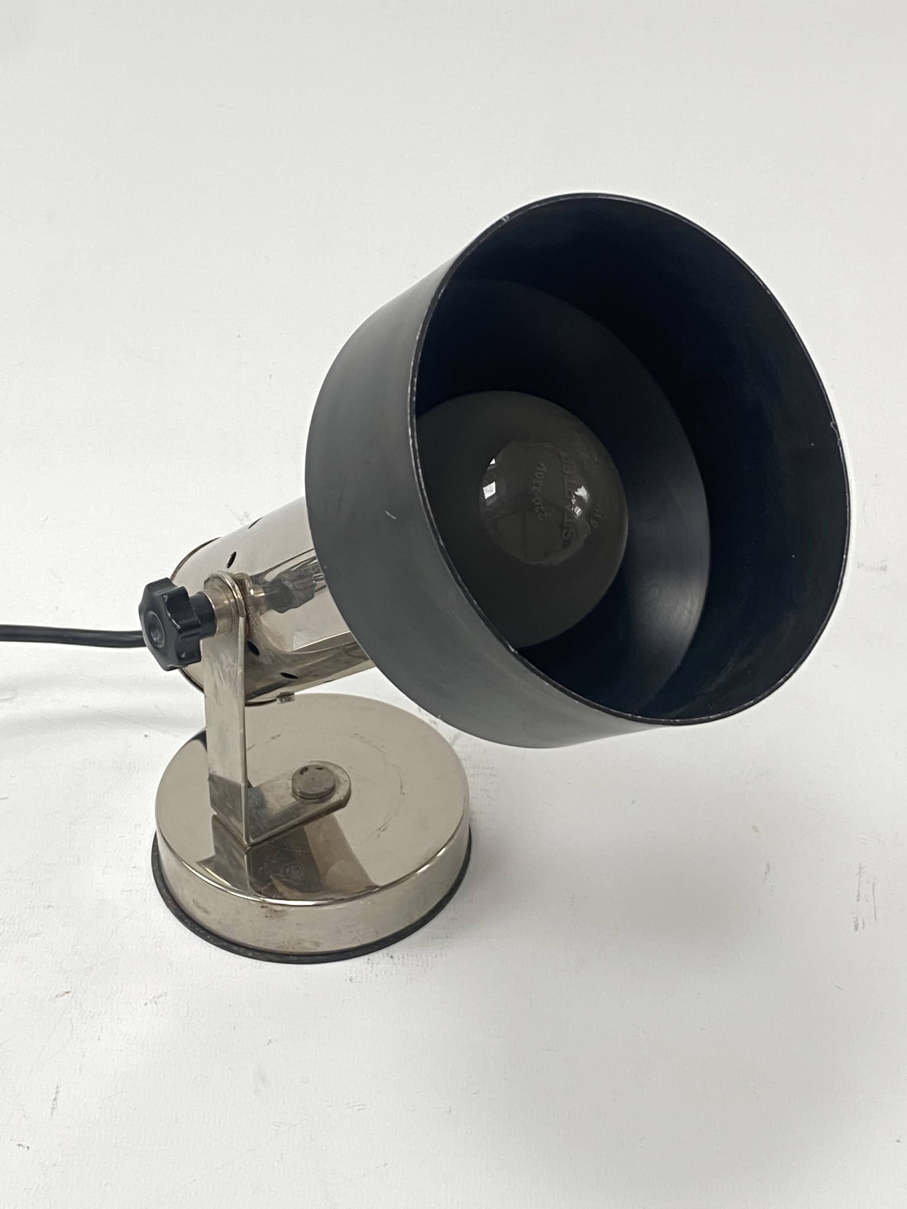 Spot Philips vintage Années 70 noir et chrome à poser