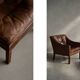 Vintage Mid-Century Danish Modern Lounge Leather Chair & Ottoman Model 2207